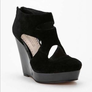 Rosegold black wedges